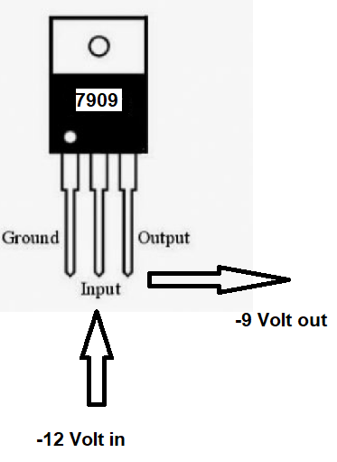 Connecting a 7909 power regulator to -12Volts